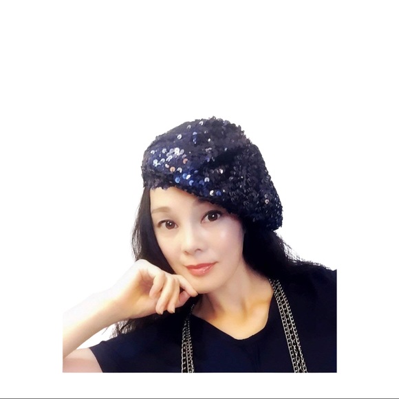 Vintage sequined French Beret main image 5